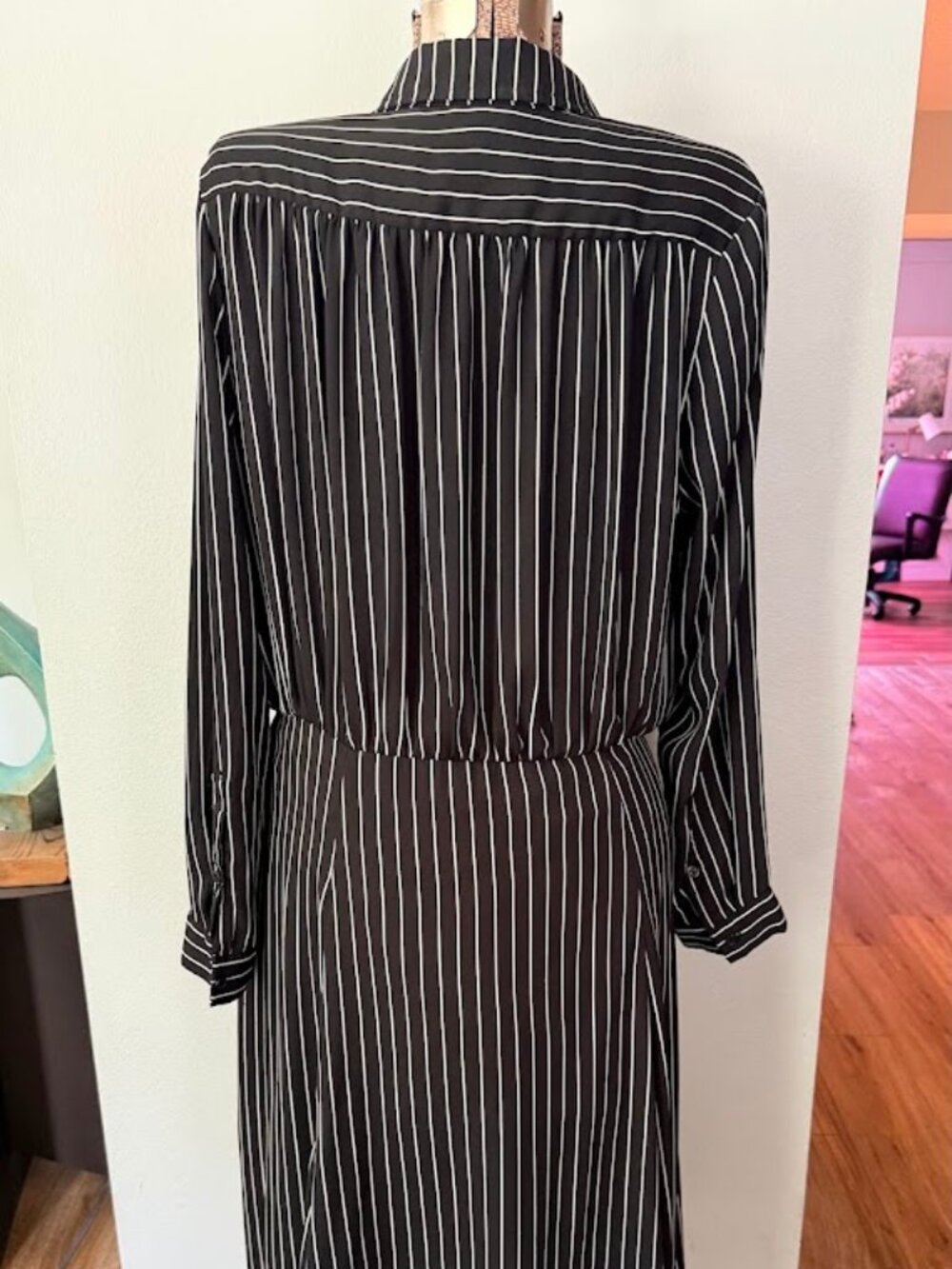 Who What Wear Striped Long-Sleeve Shirt Dress Size XL - Picture 5 of 8